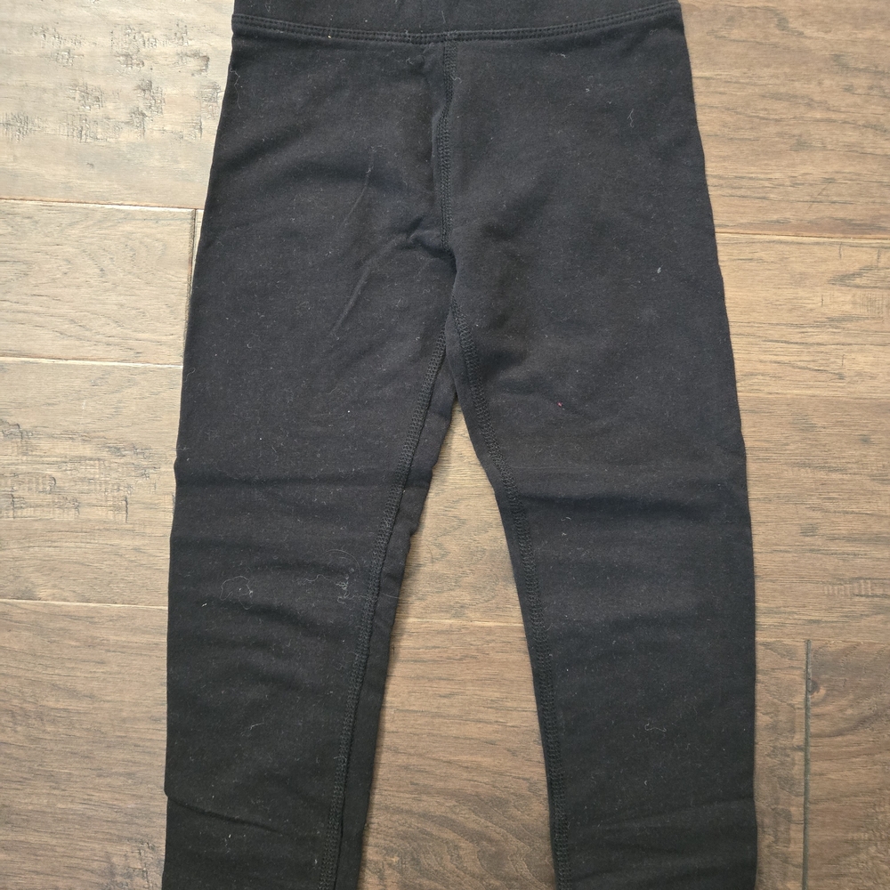 Primary Black Kids Leggings - Solid Stretch